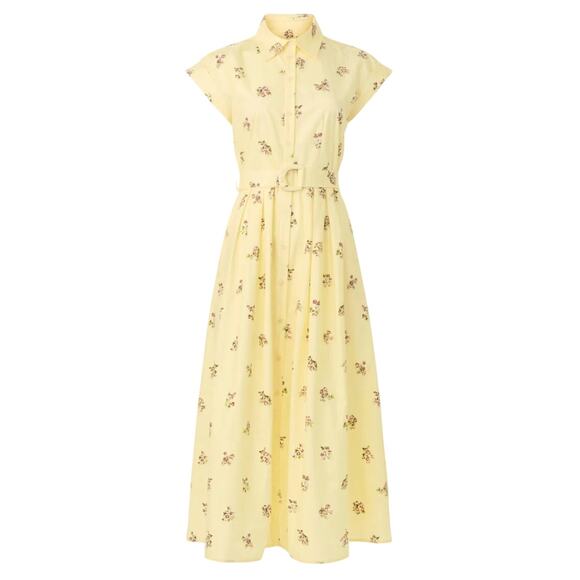 Adam Lippes x RTR Belted Poplin Shirt Dress in Yellow, Size US 2 - Picture 1 of 10
